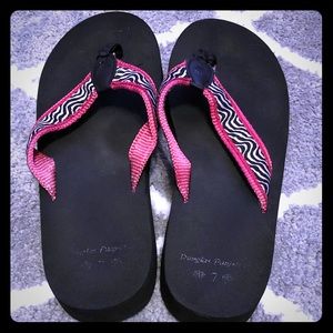 Douglas Paquette Zebra Flip Flops